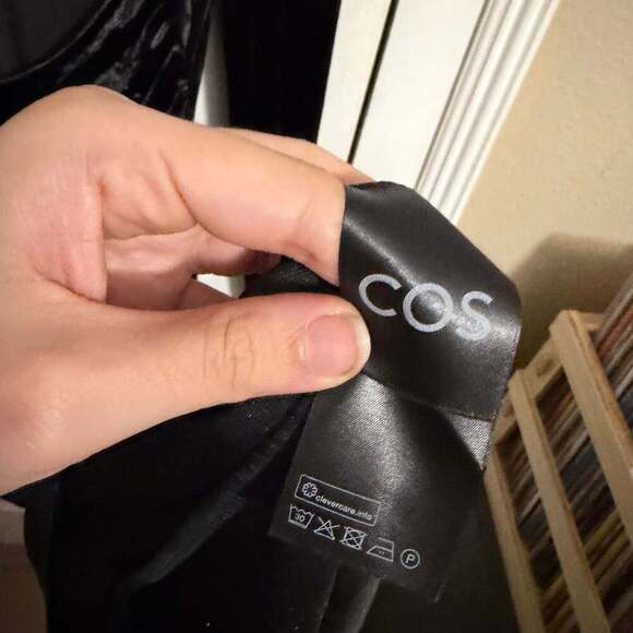 COS Open Back Velvet Midi Dress Black Small - Picture 6 of 9